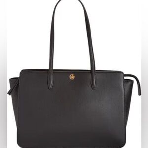 TORY BURCH Robinson Leather Tote. Black. NWOT